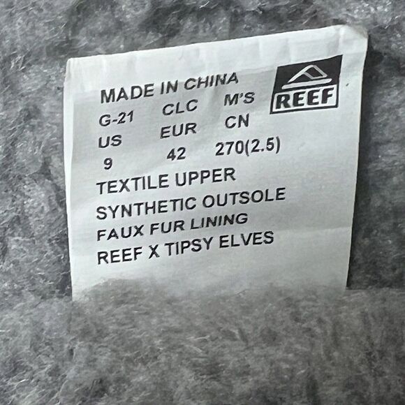 NEW REEF X TIPSY ELVES Mens Go Big Or Go Home Slippers Size 9 (M) SLIP ON CI5834 - Picture 5 of 6